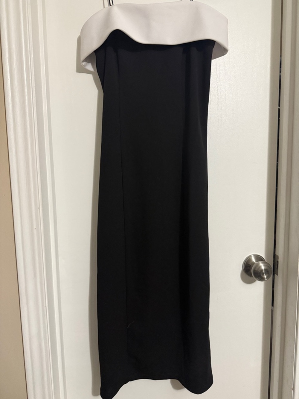 Express Strapless Black and White Gown